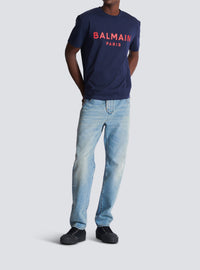 Balmain Paris printed T-shirt - Navy & Red