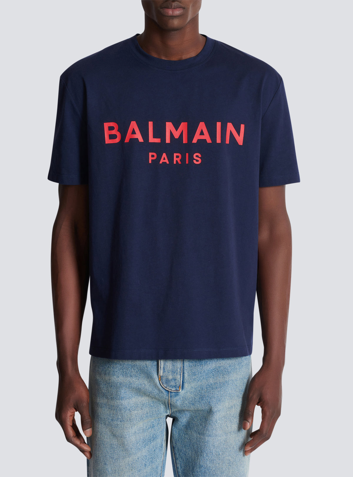 T-shirt imprimé balmain paris - Marine & Rouge