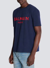 Balmain Paris printed T-shirt - Navy & Red