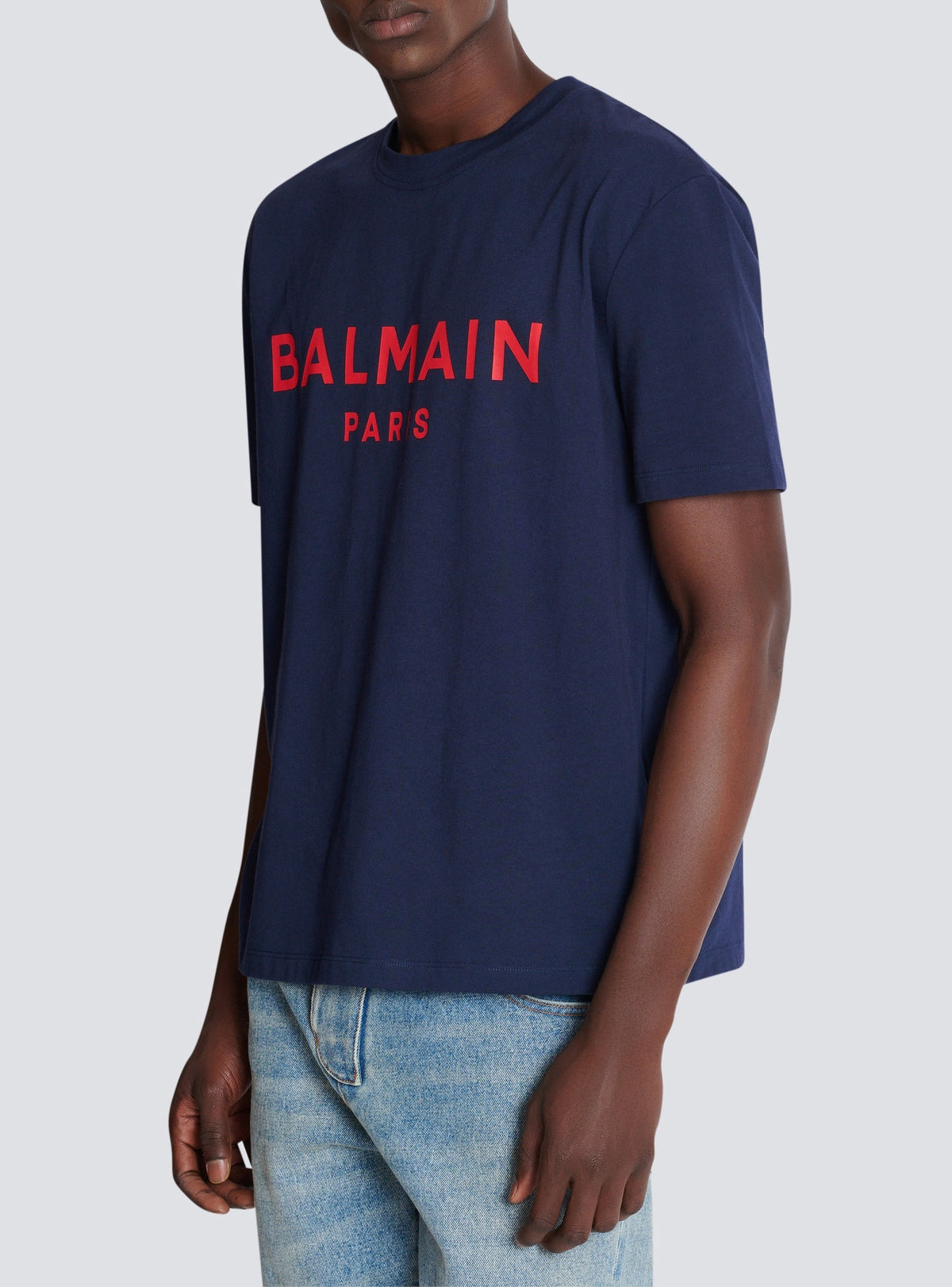 Balmain Paris printed T-shirt - Navy & Red