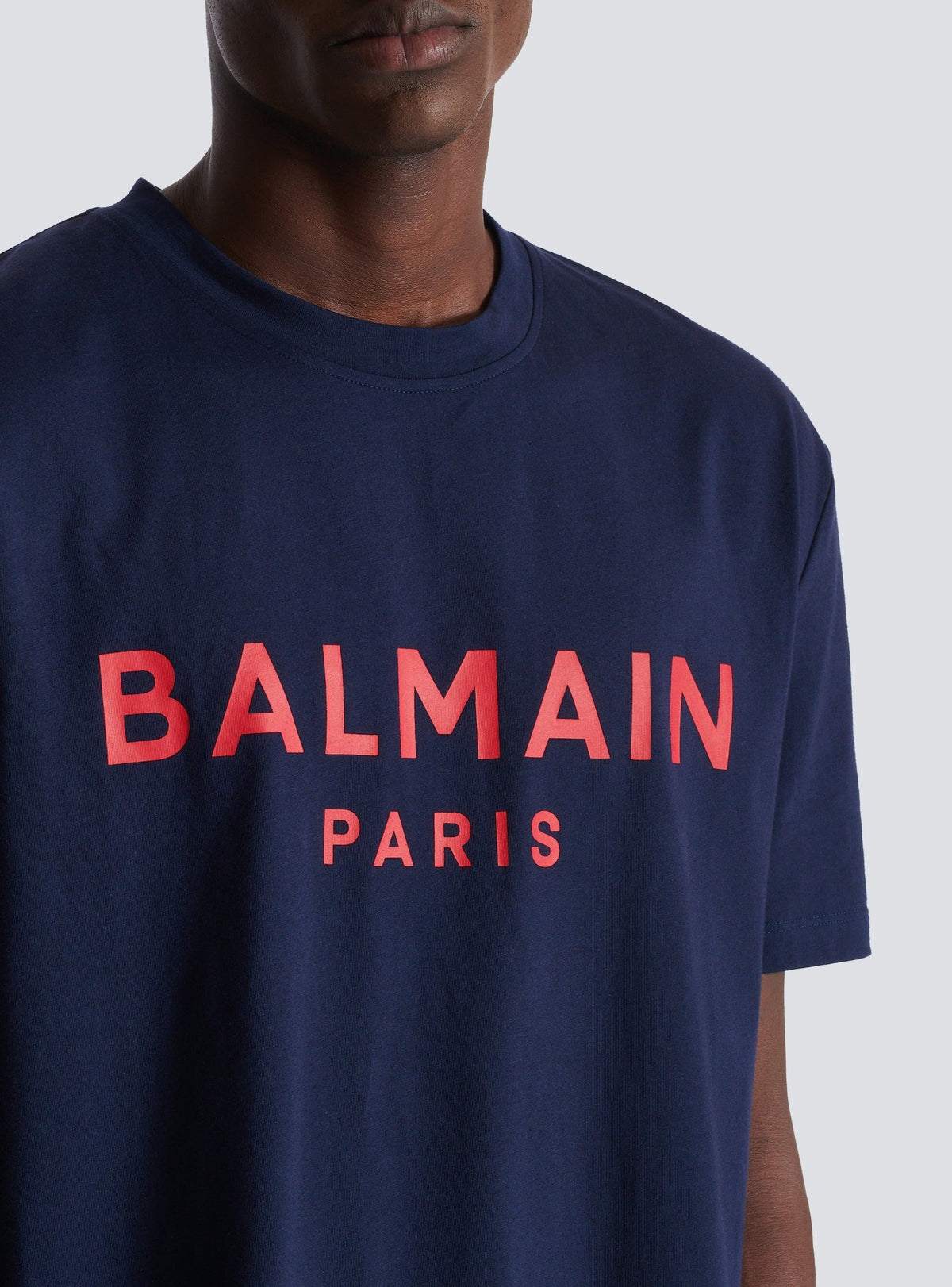 Balmain Paris printed T-shirt - Navy & Red