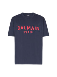 Balmain Paris printed T-shirt - Navy & Red