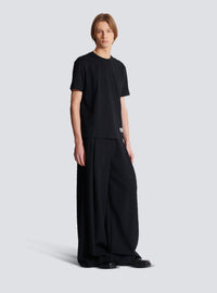 T-shirt imprimé small balmain stamp - Noir & Blanc