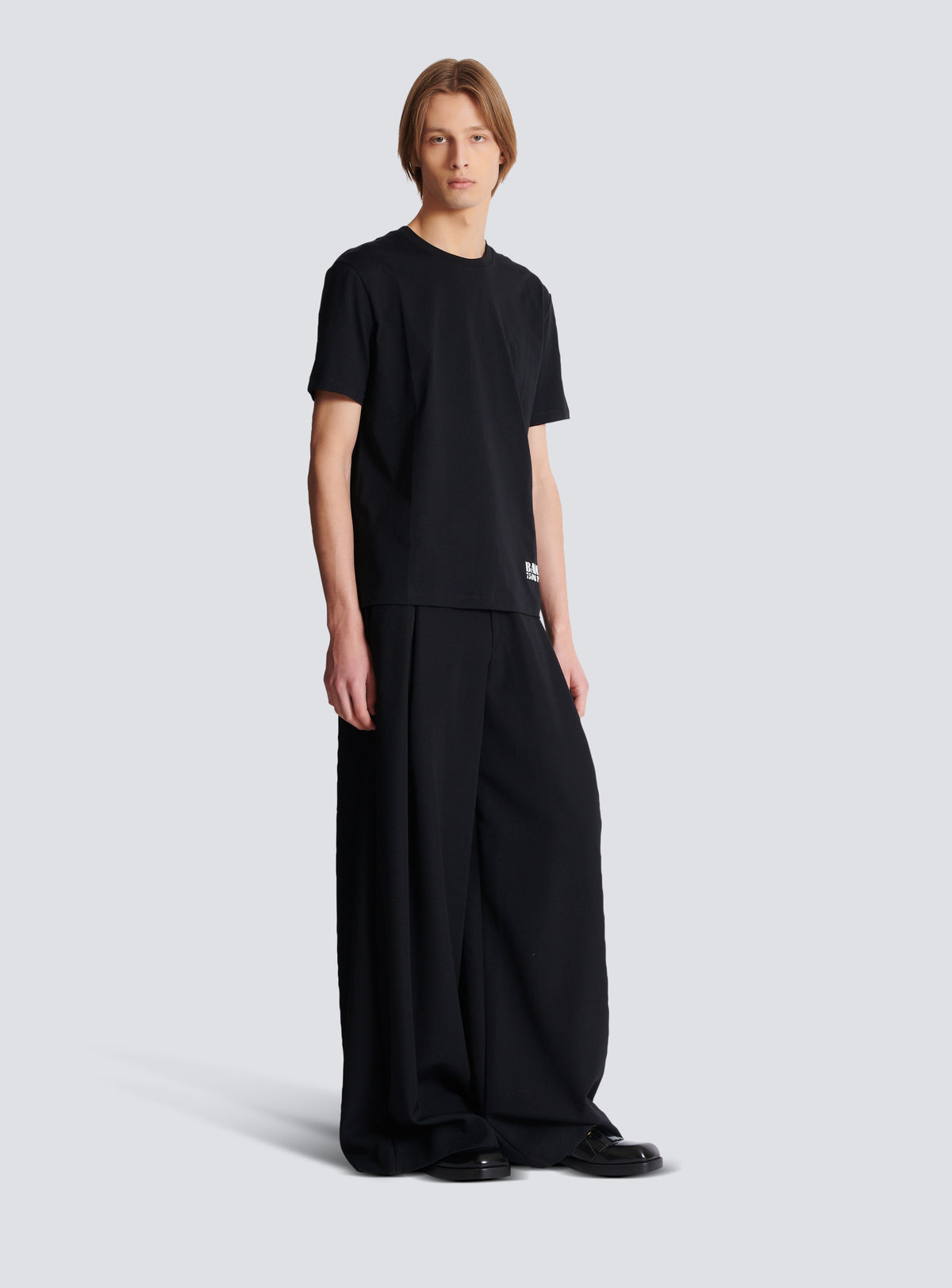 T-shirt imprimé small balmain stamp - Noir & Blanc