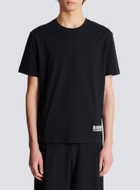 T-shirt imprimé small balmain stamp - Noir & Blanc