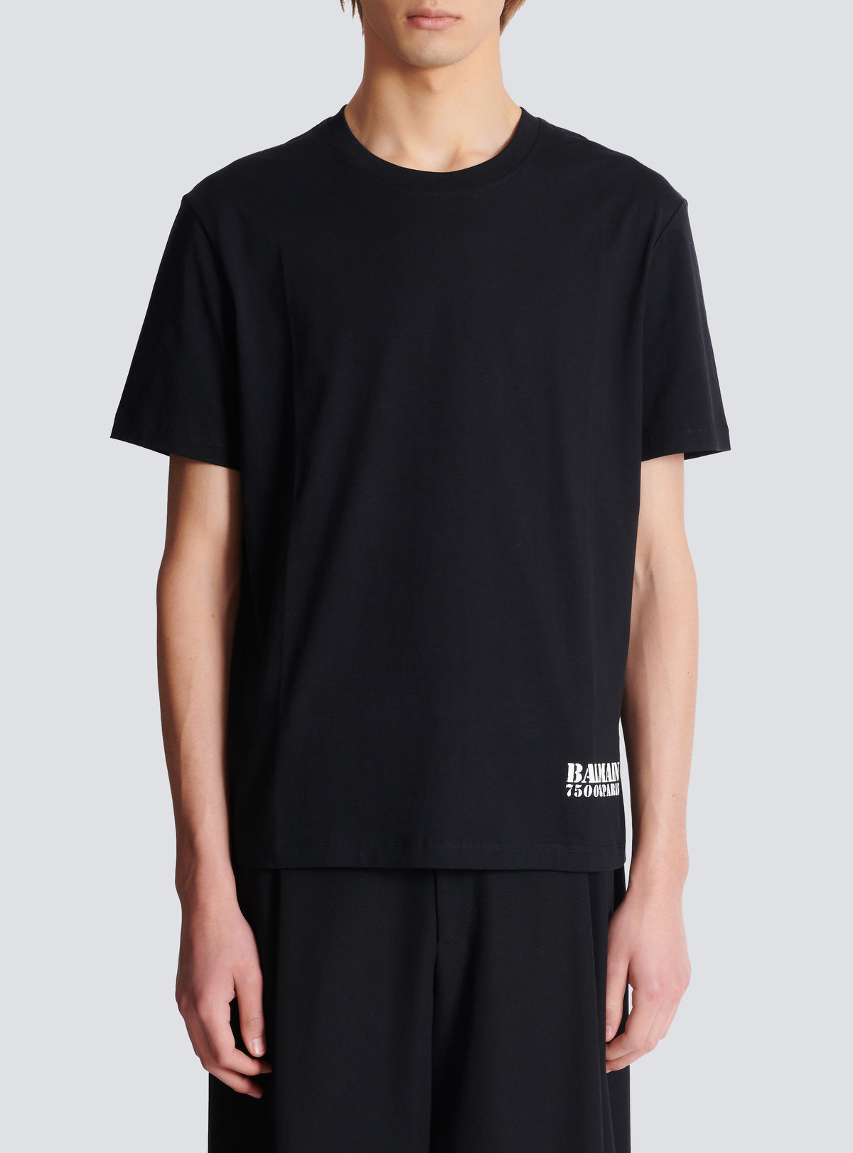 T-shirt imprimé small balmain stamp - Noir & Blanc