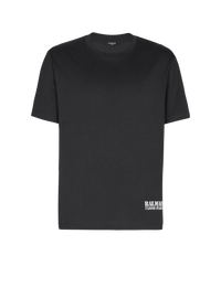 T-shirt imprimé small balmain stamp - Noir & Blanc