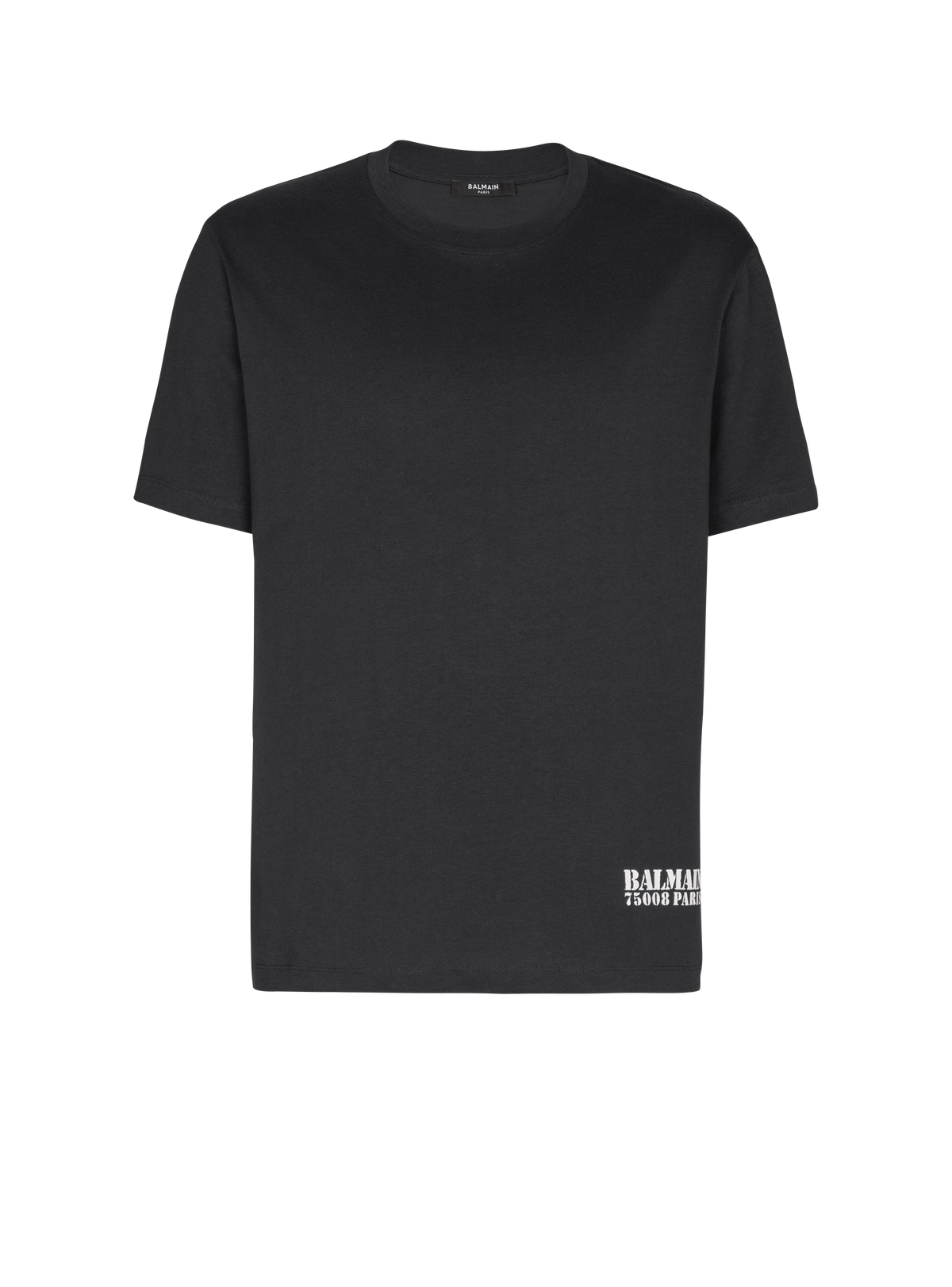 T-shirt imprimé small balmain stamp - Noir & Blanc
