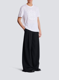 Embroidered linen T-shirt - White