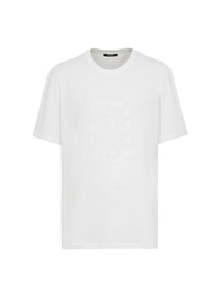 T-shirt en lin brodé balmain écusson - Blanc