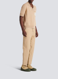 Polo brodé en maille - Beige & Naturel