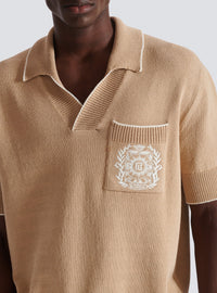 Polo brodé en maille - Beige & Naturel