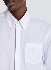 Chemise brodée en popeline - Blanc Optique