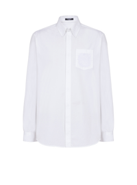 Chemise en popeline brodée balmain écusson - Blanc Optique