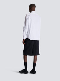 Chemise en popeline brodée balmain écusson - Blanc Optique