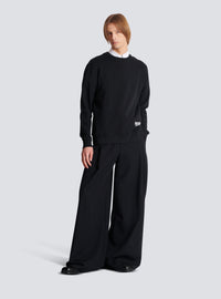 Sweat-shirt imprimé small balmain stamp - Noir & Blanc