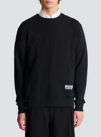 Sweat-shirt imprimé small balmain stamp - Noir & Blanc