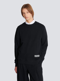 Sweat-shirt imprimé small balmain stamp - Noir & Blanc