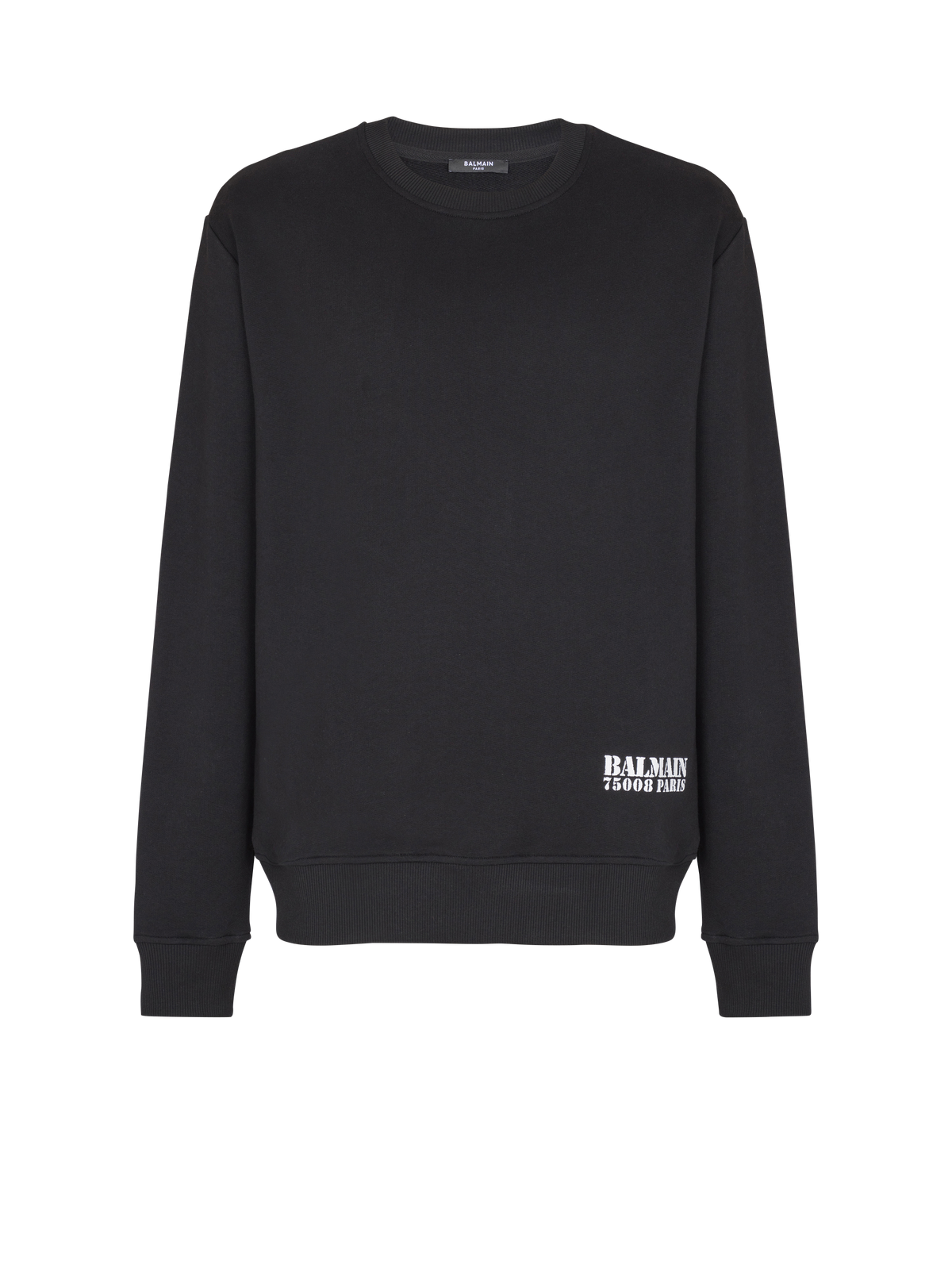 Sweat-shirt imprimé small balmain stamp - Noir & Blanc