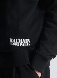 Sweat-shirt imprimé small balmain stamp - Noir & Blanc