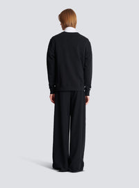 Sweat-shirt imprimé small balmain stamp - Noir & Blanc