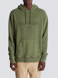 Hoodie brodé balmain vintage - Kaki & Kaki