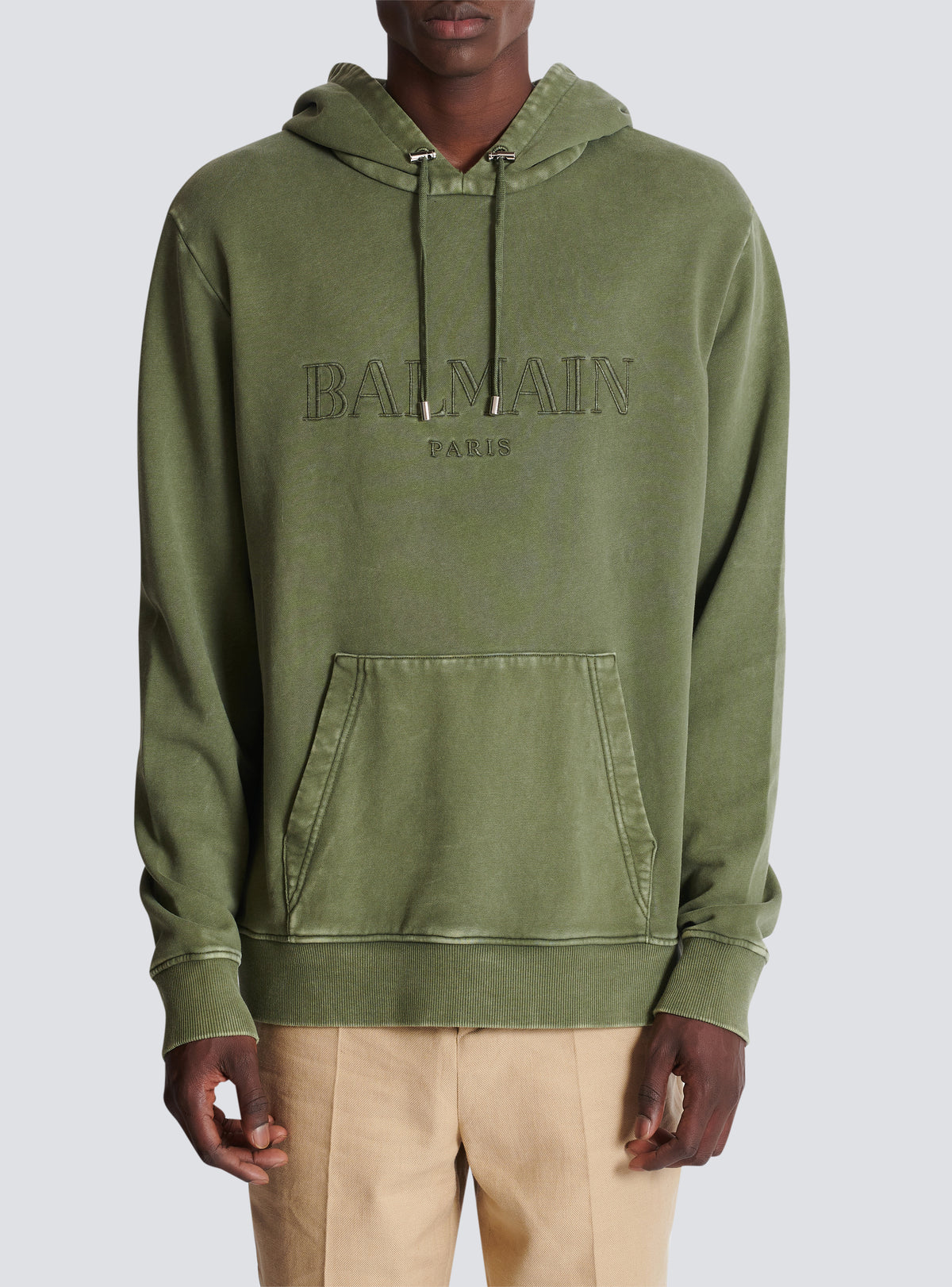 Hoodie brodé balmain vintage - Kaki & Kaki