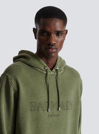 Hoodie brodé balmain vintage - Kaki & Kaki