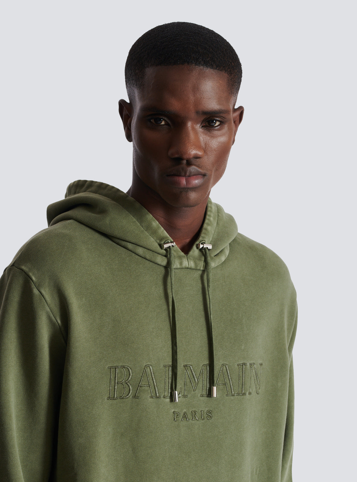 Hoodie brodé balmain vintage - Kaki & Kaki