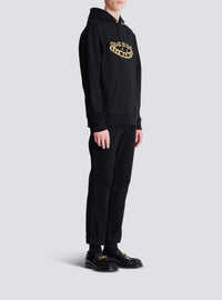 Sweat à capuche avec logo et chaines - Noir & Or