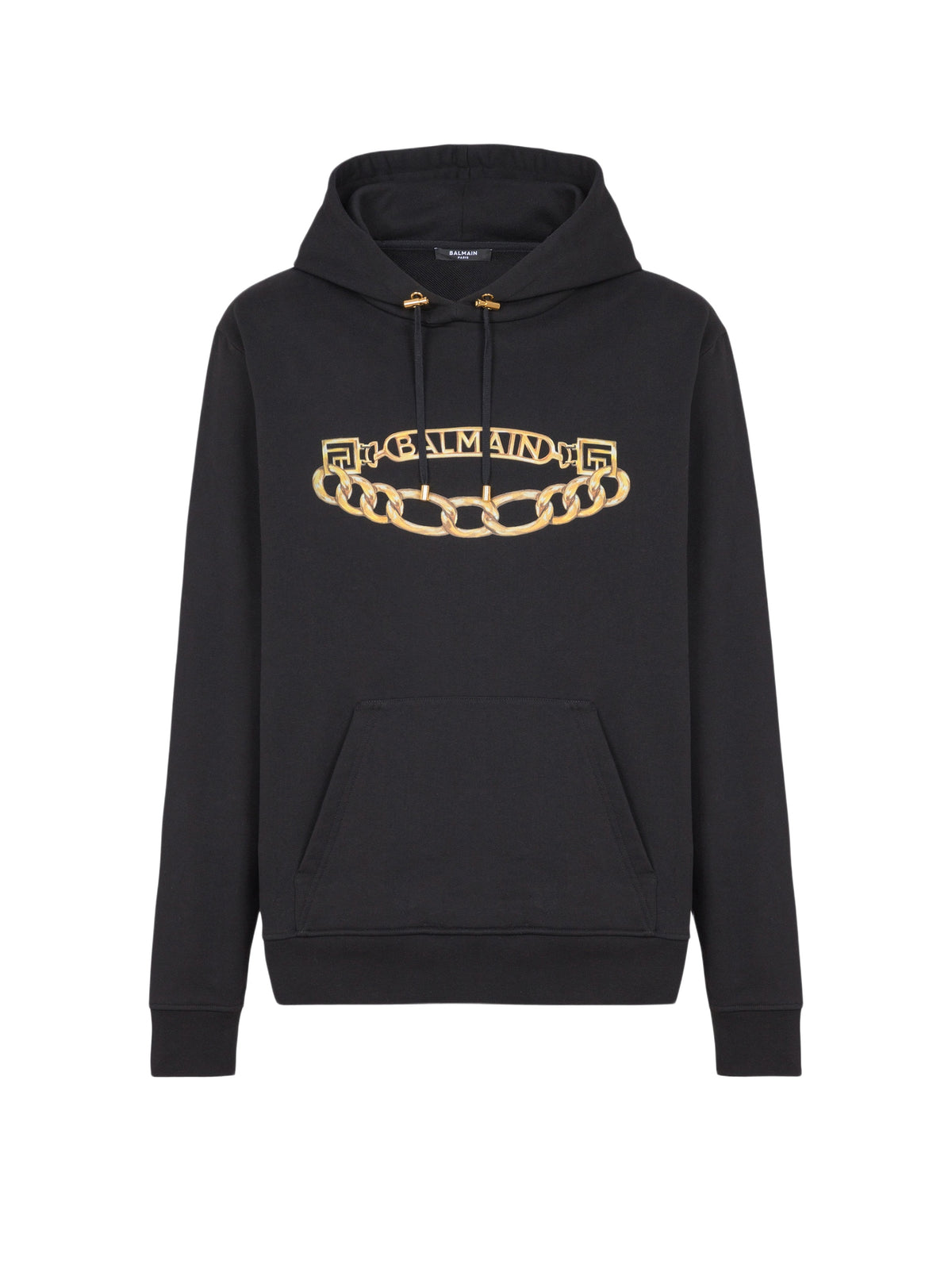 Sweat à capuche avec logo et chaines - Noir & Or