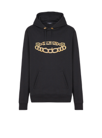 Sweat à capuche avec logo et chaines - Noir & Or