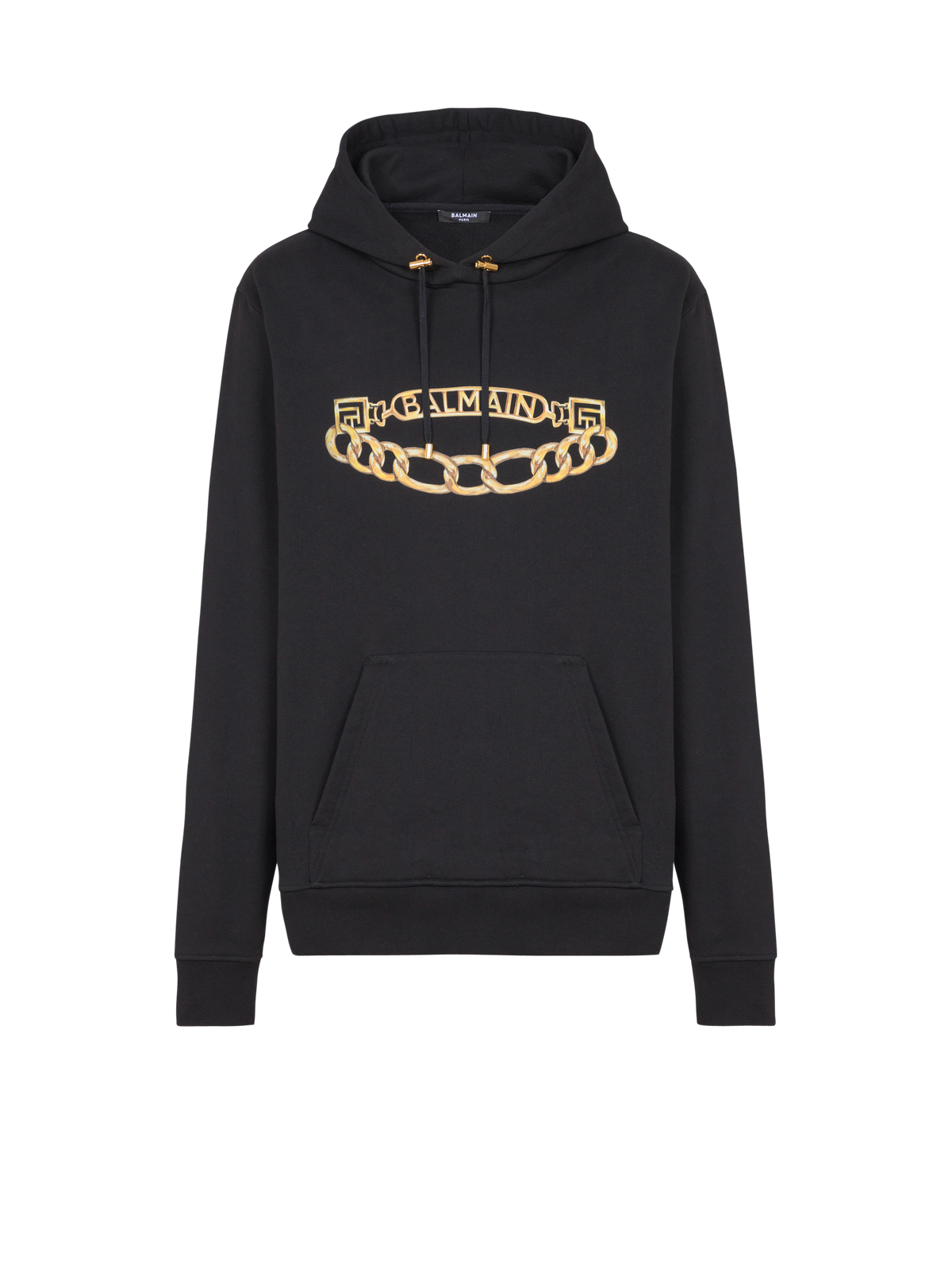 Sweat à capuche avec logo et chaines - Noir & Or