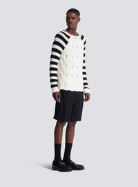 Pull en maille torsadée - Naturel & Noir
