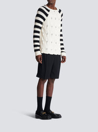Pull en maille torsadée - Naturel & Noir