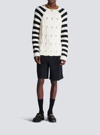 Pull en maille torsadée - Naturel & Noir