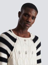 Pull en maille torsadée - Naturel & Noir