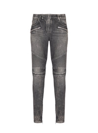Slim denim biker trousers - Dark Denim Grey
