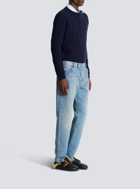Pantalon regular en denim - Bleu Jean Délavé