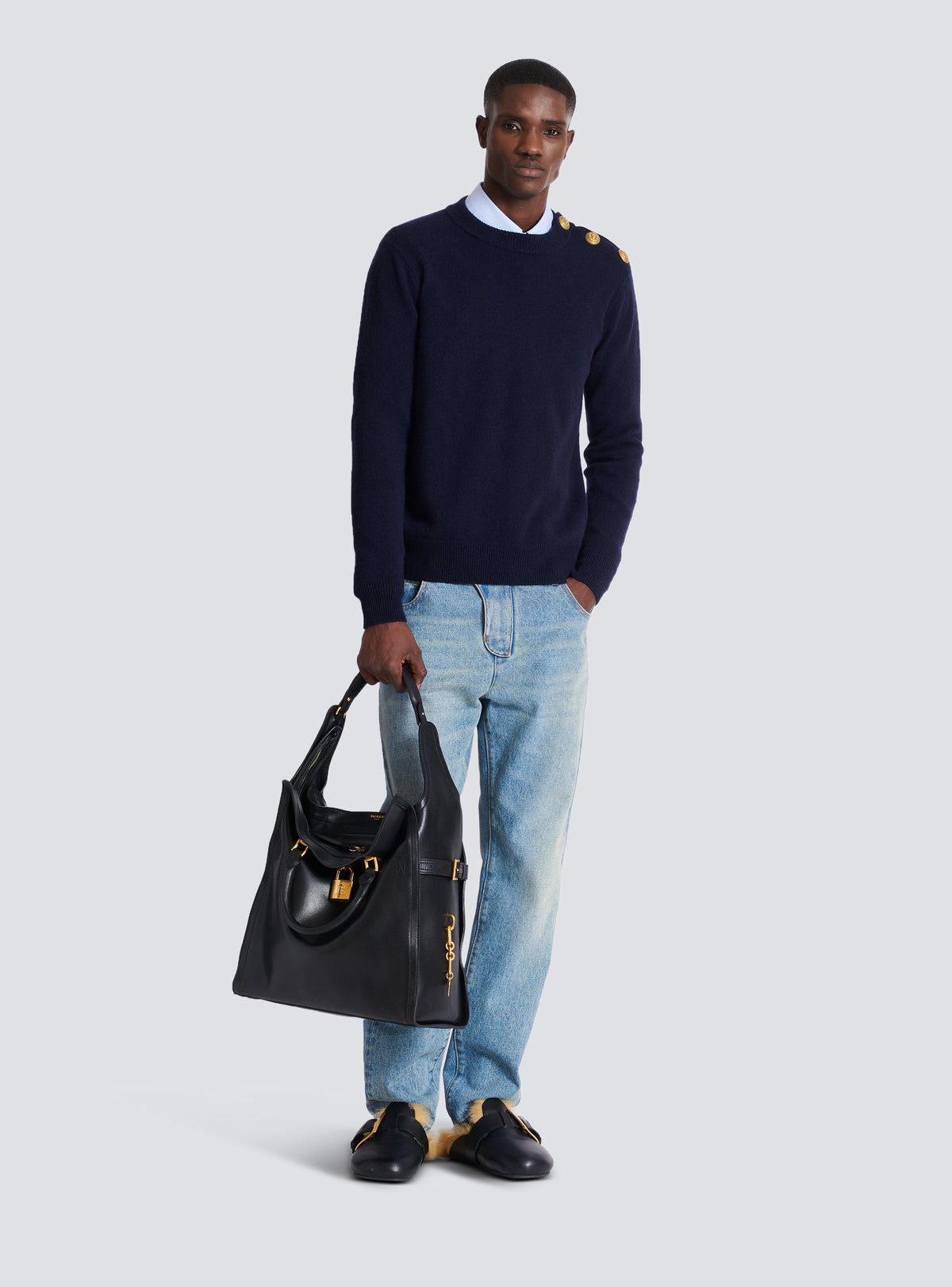 Jean regular en denim  - Bleu Jean Délavé