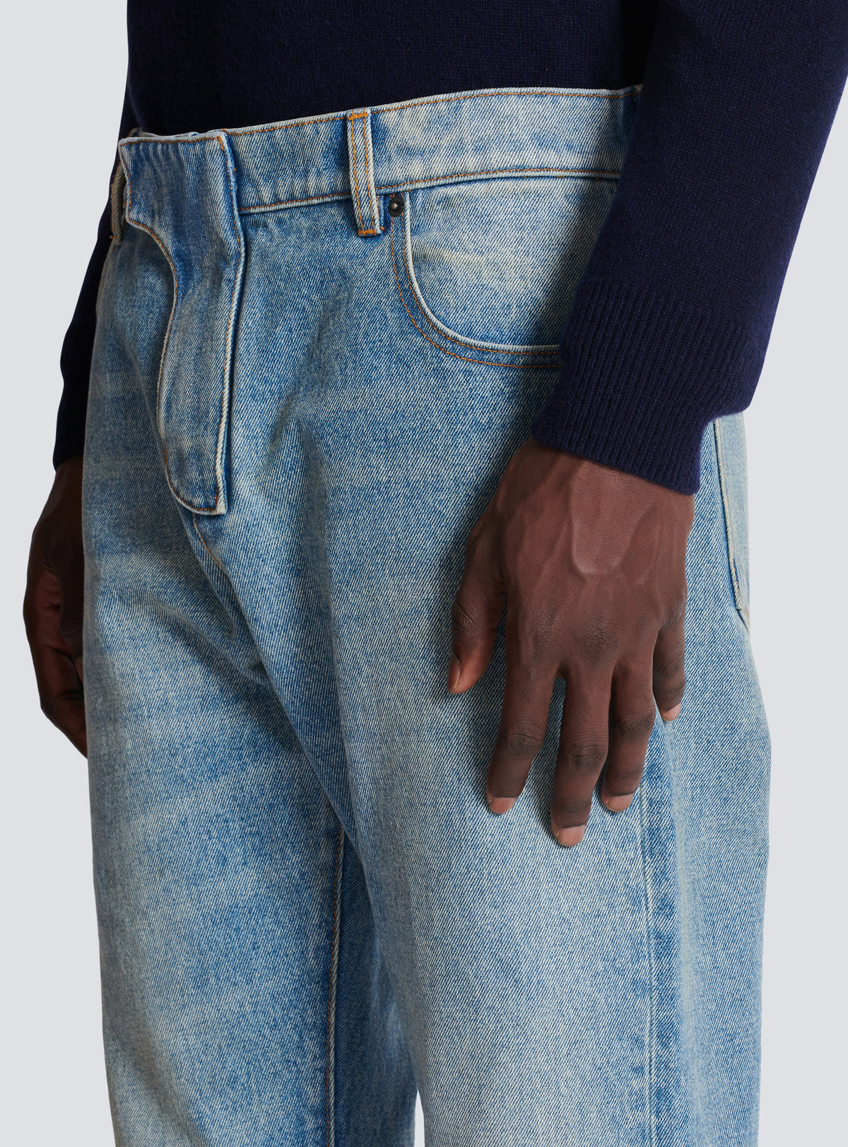 Jean regular en denim  - Bleu Jean Délavé