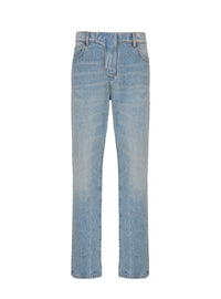 Pantalon regular en denim - Bleu Jean Délavé