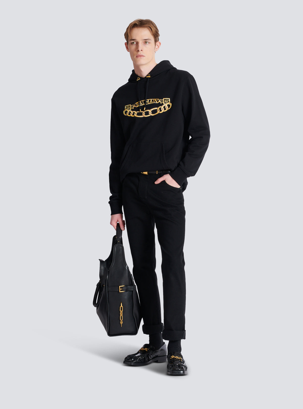 Jean regular en denim  - Noir Délavé