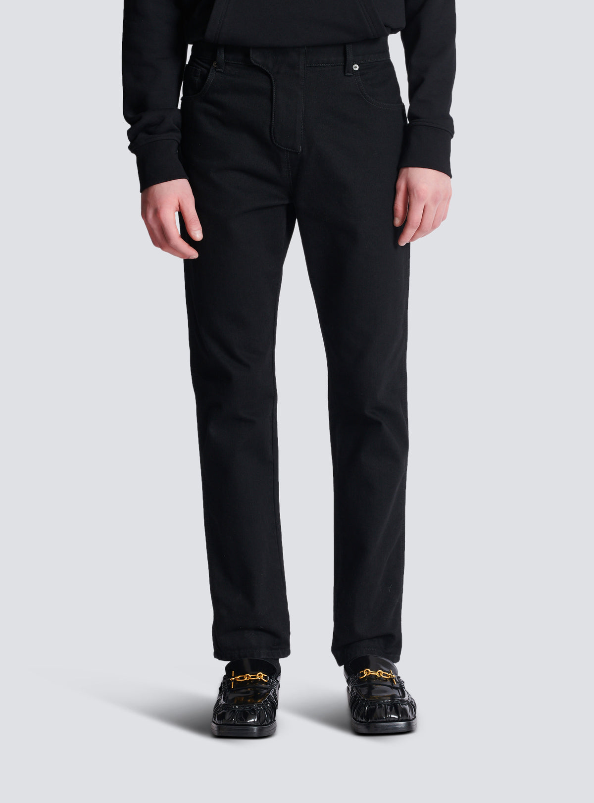 Jean regular en denim  - Noir Délavé