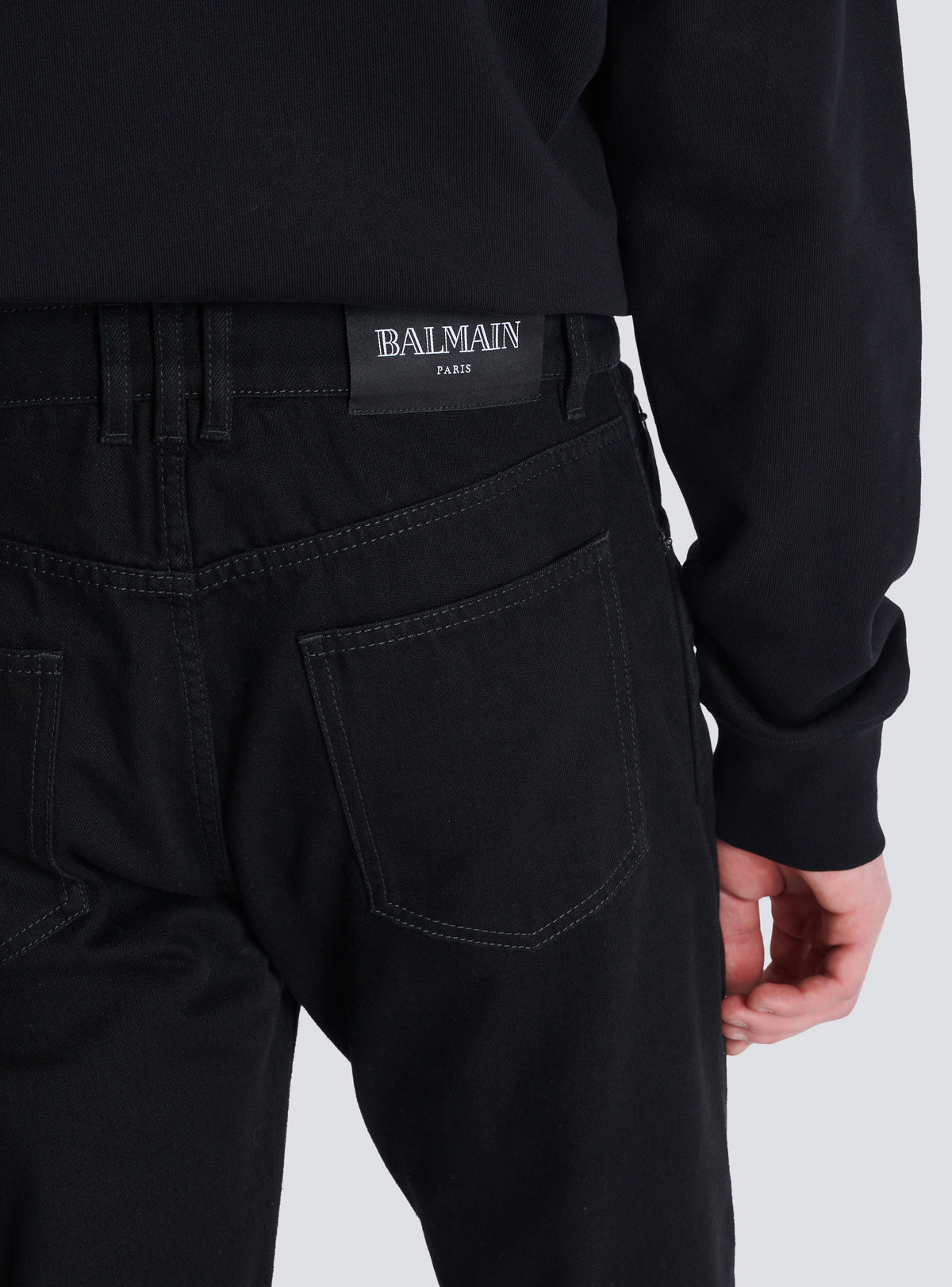 Jean regular en denim  - Noir Délavé