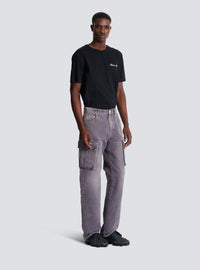 Jean loose cargo en denim  - Gris Denim