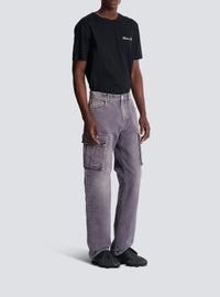 Pantalon loose cargo en denim - Gris Denim