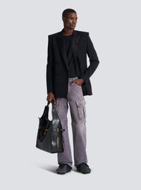Jean loose cargo en denim  - Gris Denim