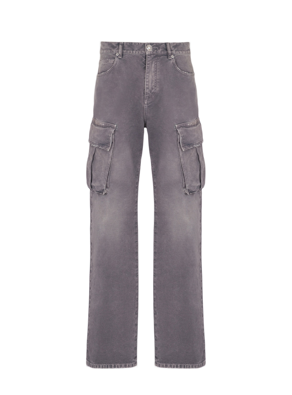 Pantalon loose cargo en denim - Gris Denim