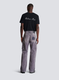 Jean loose cargo en denim  - Gris Denim